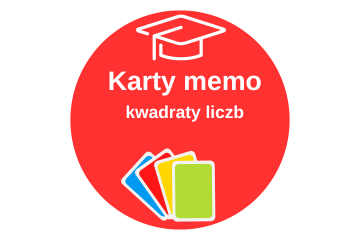 Karty memo do nauki kwadratów liczb